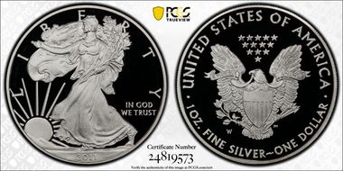 2011-W $1 Silver Eagle 25th Anniversary Set First Strike PR70DCAM