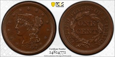 1847/47 1C N-31 MS63BN