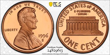 1996-S 1C PR70DCAM