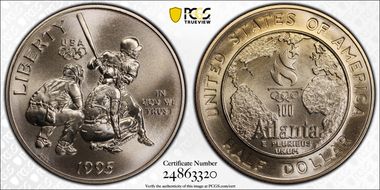 1995-S 50C Baseball MS70