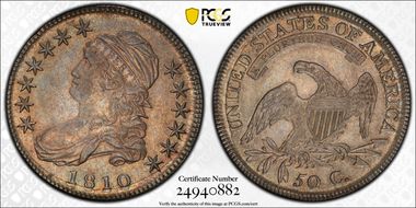 1810 50C O-102a AU58