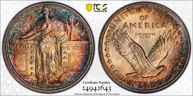 1917-D 25C Type 1 MS63