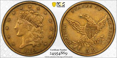 1835 $5 HM-5 VF35