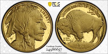 2012-W $50 American Buffalo First Strike .9999 Fine Gold PR70DCAM