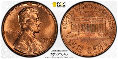 1960-D 1C Large Date MS67RD