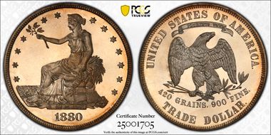 1880 T$1 Trade PR67+ CAM