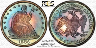 1886 50C PR67