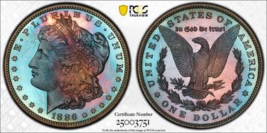 1886 $1 PR67+