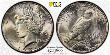1934 $1 MS66