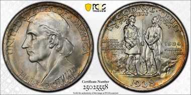 1938 50C Boone MS67+