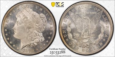 1878 8TF $1 VAM 2 Lines in LIB MS65+