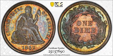 1862 10C PR66