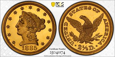 1885 $2.50 PR65DCAM