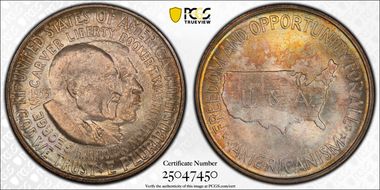 1953 50C Washington-Carver MS66+