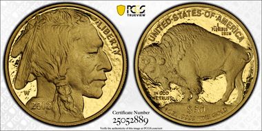 2012-W $50 American Buffalo .9999 Fine Gold PR70DCAM