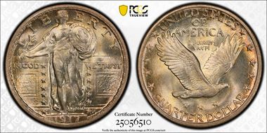 1917-D 25C Type 2 MS66FH