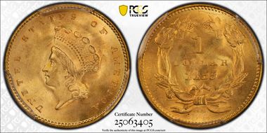 1855 G$1 MS66+
