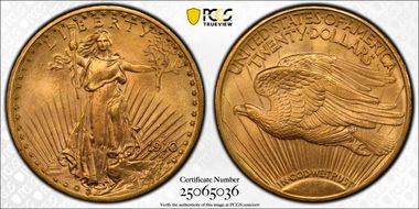 1910-D $20 MS66+