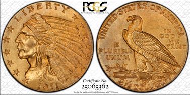 1911-D $2.50 Strong D MS65