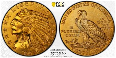 1909 $5 PR66+
