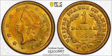 1853-C G$1 MS63