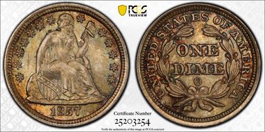 1857-O 10C MS66