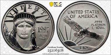 1997 $10 Statue of Liberty MS70