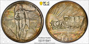 1928 50C Oregon MS67+