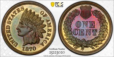 1870 1C PR66+ RB