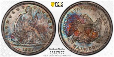 1839 50C Drapery MS65+