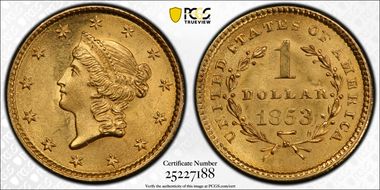 1853 G$1 MS66