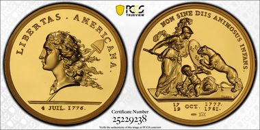 (1776) Medal Libertas Am. Gold 2014 1 oz. Restrike PR70DCAM