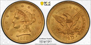 1852 $2.50 MS66
