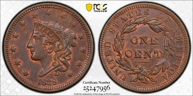 1838 1C Newcomb 2 MS63BN