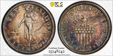 1907-S/S 10C Allen-8.02a MS65