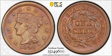 1848 1C MS65BN