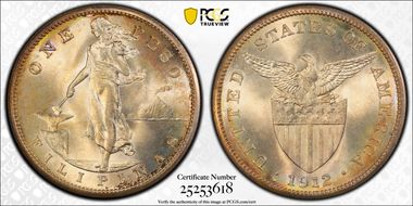 1912-S Peso KM-172  Ag MS66