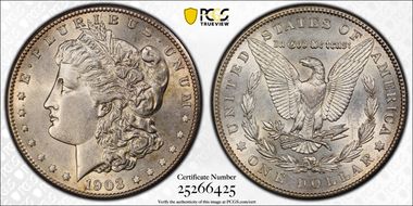 1903-S $1 Micro S AU58