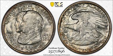 1921 50C Alabama, 2X2 MS66+