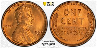 1937-S 1C MS67+ RD