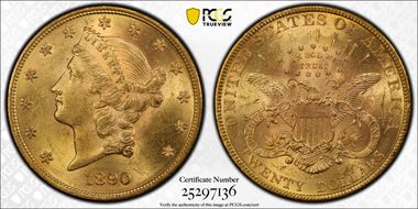 1890 $20 MS62