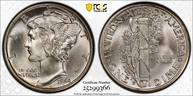 1944-D/D 10C RPM, FS-501 MS67FB