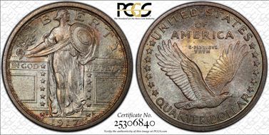 1917-S 25C Type 1 MS66+ FH