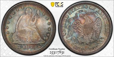1873 25C Arrows MS66+