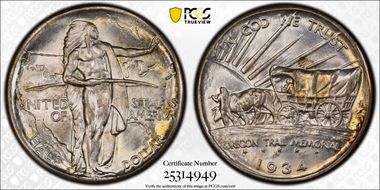 1934-D 50C Oregon MS67+