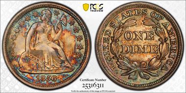 1856 10C Small Date MS67