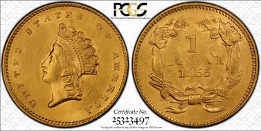 1855 G$1 MS63+