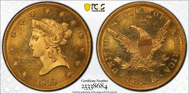 1839/8 $10 Type of 1838 MS65