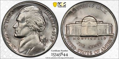 1939 5C Reverse of 1938 MS67+