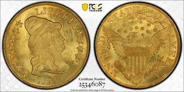 1799 $10 Large Stars Obverse MS65